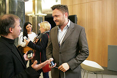 Dan Jrgensen og freelance-journalist Jan Simmen